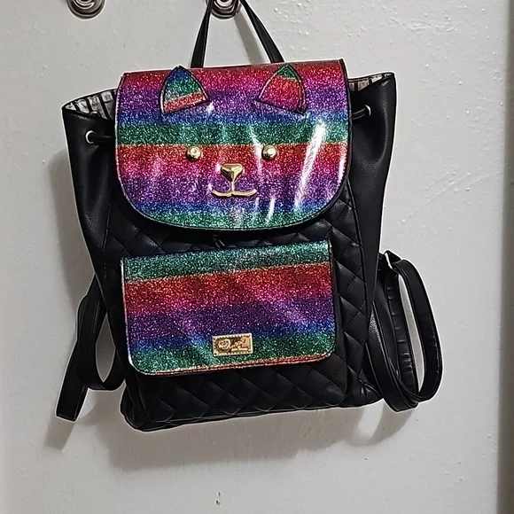 Luv Betsy Johnson Glitter Rainbow Cat Backpack Bag‎ Amazon.com: Betsey Johnson Luv Betsey B-Jax Tie Dye Kitty  main image 3